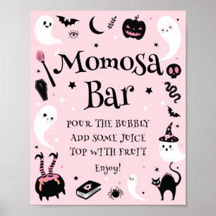 Pink Halloween Baby Dusche Momosa Bar Poster