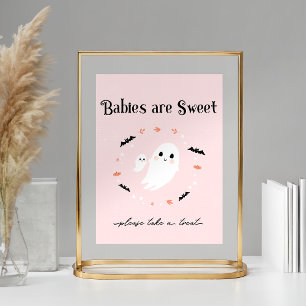 Pink Halloween Baby Duschvorzeichen, Little Boo Poster