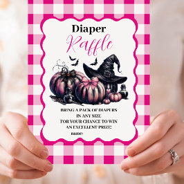 Pink Halloween Baby Duwer Raffle Diapper Begleitkarte