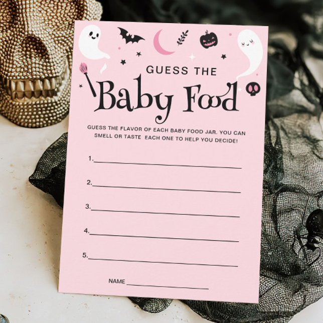 Pink Halloween Baby Showbabys Baby Food Game Card Einladung (Von Creator hochgeladen)