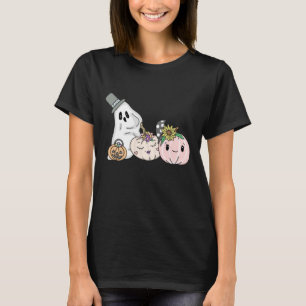 Pink Halloween Boo Geister und Pumpkins T-Shirt