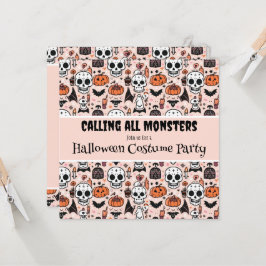 Pink Halloween Custom Geburtstagsparty Einladung