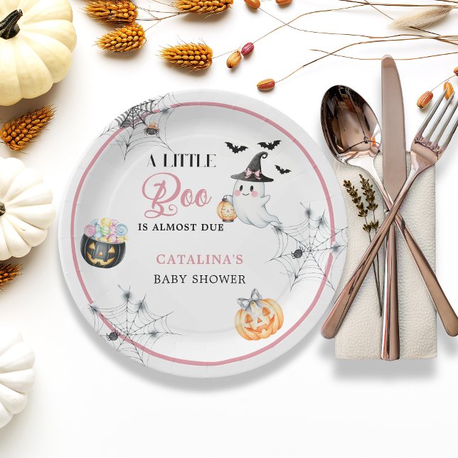 Pink Halloween Ghost Baby Dusche Pappteller (Von Creator hochgeladen)