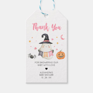 Pink Halloween Ghost Little Boo Favor Tags Geschenkanhänger