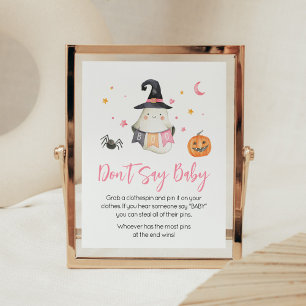 Pink Halloween Ghost Little Boo Sage nicht Baby Poster