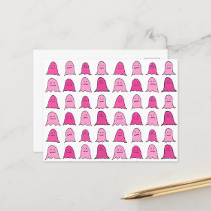 Pink Halloween Ghosts Postkarte