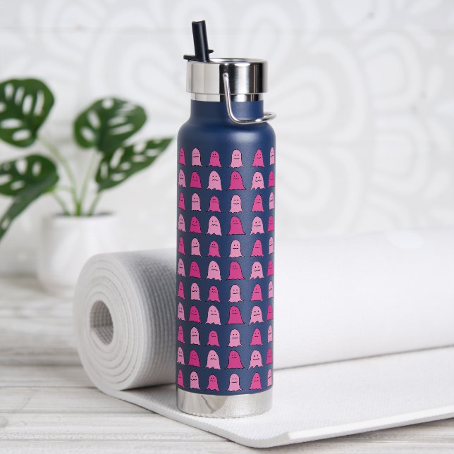 Pink Halloween Ghosts Trinkflasche (Yoga)