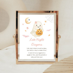 Pink Halloween Kleiner Boo Späte Nacht-Windel-Schi Poster