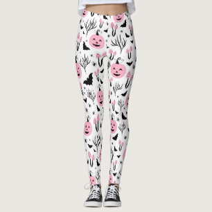PINK HALLOWEEN KÜRBISSE UND PILZE LEGGINGS