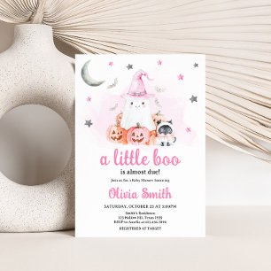Pink Halloween Little Boo Baby Dusche Einladung