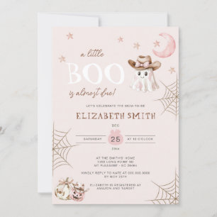 Pink Halloween Little Boo Fast Due Baby Dusche Einladung