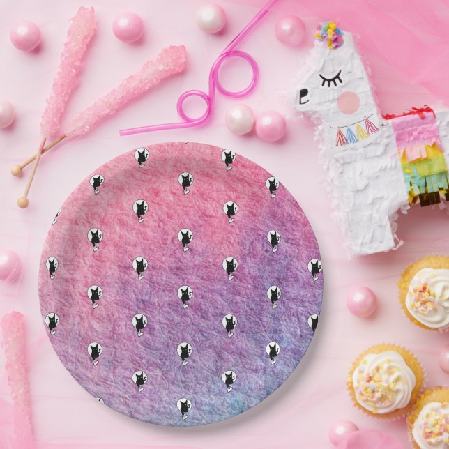 Pink Halloween Paper Plate von Poet Adiela Akoo Pappteller (Party)