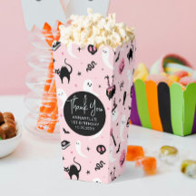 Pink Halloween Party Popcorn