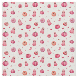 Pink Halloween Pumpkins Stoff