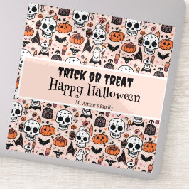 Pink Halloween Trick oder Behandeln von benutzerde Aufkleber