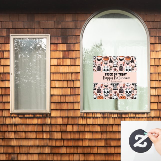 Pink Halloween Trick oder Behandeln von benutzerde Fensteraufkleber (Fenster Zuhause)