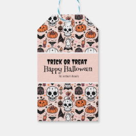 Pink Halloween Trick oder Behandeln von benutzerde Geschenkanhänger