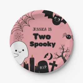 Pink Halloween zwei sprichwörtliche zweite Geburts Pappteller