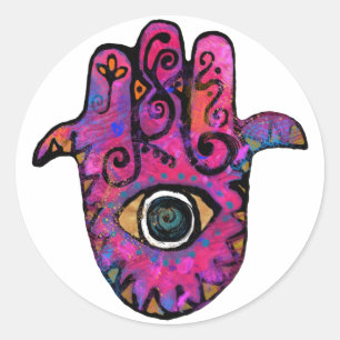 **PINK HAMSA** RUNDER AUFKLEBER