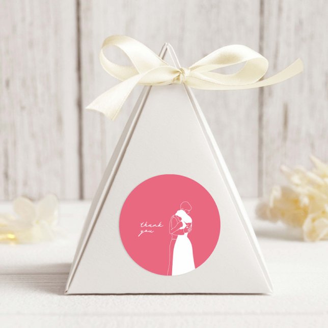 PINK Hand Drawing Couple Wedding STICKER (Von Creator hochgeladen)