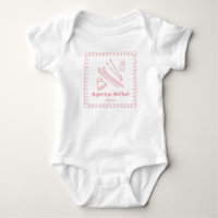 Pink Hand Gezeichnet Après Bébé Girl Winter Ski