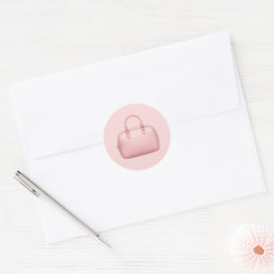 Pink Handbag Emoji Runder Aufkleber