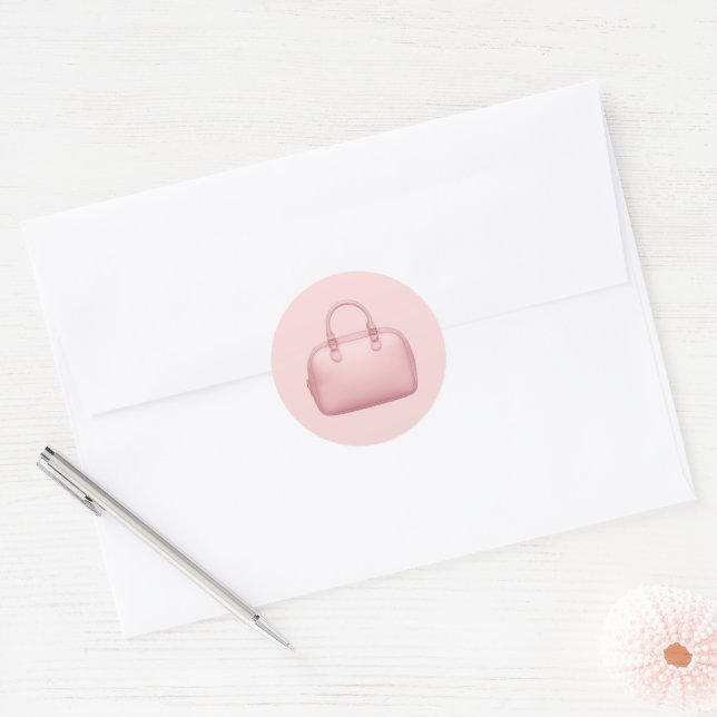 Pink Handbag Emoji Runder Aufkleber (Umschlag)