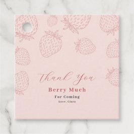 Pink Handraw Strawberry Birthday Geschenkanhänger