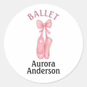 Pink Hanging Ballet Pointe Shoes mit Bow Runder Aufkleber
