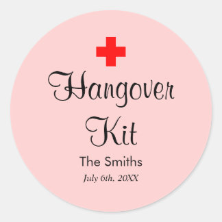Pink Hangover Kit Moderne Gastgeschenk Hochzeit Au Runder Aufkleber