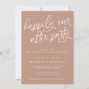 Pink Happily Ever After Party Hochzeitsempfang Einladung