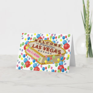 PINK Happy 21. Geburtstag Las Vegas Cake Card Karte