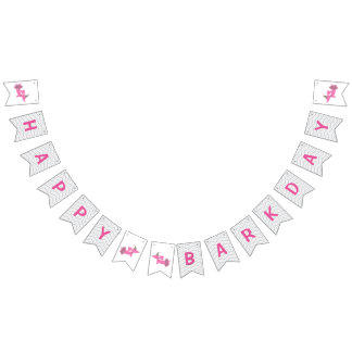 Pink Happy Barkday Banner Dackel Hund