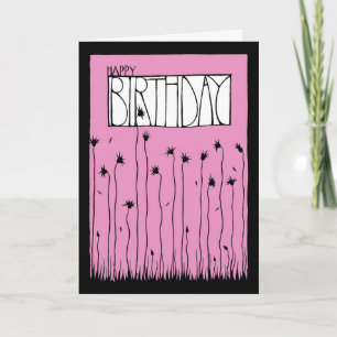 Pink Happy Birthday Card Karte
