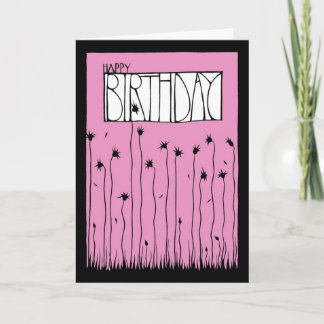 Pink Happy Birthday Card Karte