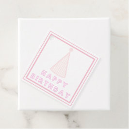 Pink Happy Birthday Hut-Tags Geschenkanhänger