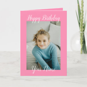 Pink Happy Birthday Modern Elegante Feiertagskarte