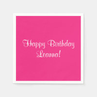 Pink Happy Birthday (Name) Leanna