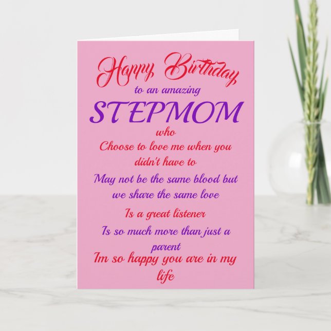 Pink Happy Birthday Stepama Typografy Card Karte (Vorderseite)