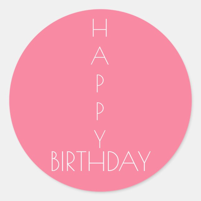 Pink Happy Birthday Sticker (Vorderseite)
