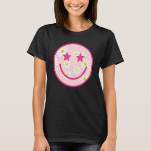Pink Happy Face Daisy Blume Trendy T-Shirt