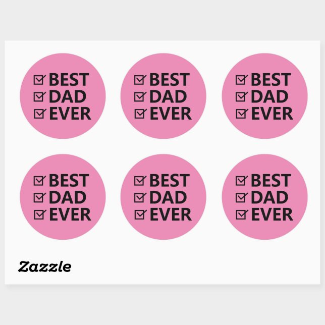 Pink Happy Father's Day Stickers (Blatt)