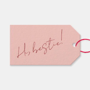 Pink Happy Galentine Minimalistisch Moderne Bestie Geschenkanhänger