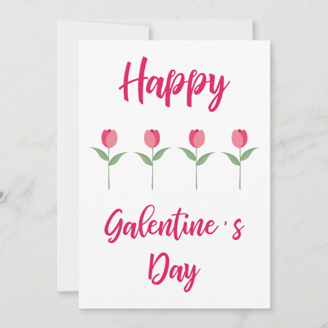 Pink Happy Galentine´s for Day Best Friend Karte (Vorderseite)