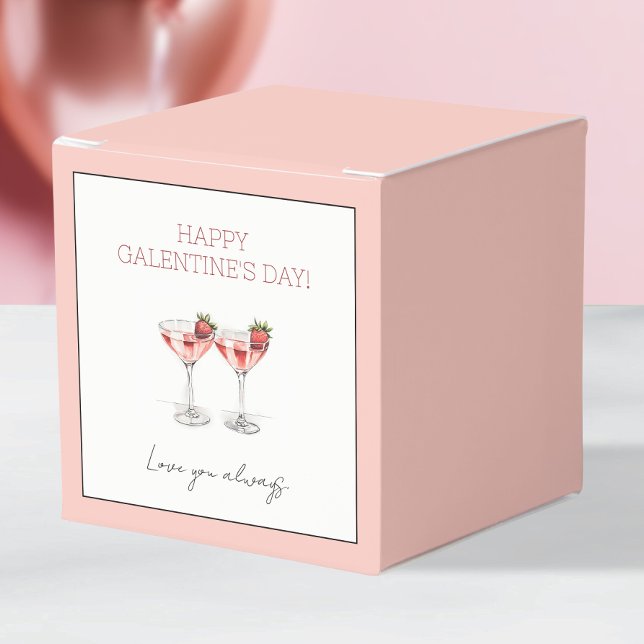 Pink Happy Galentine's Day Cocktails Liebe Beste F Geschenkschachtel (Pink Happy Galentine's Day Cocktails Love You Bff Favor Boxes)