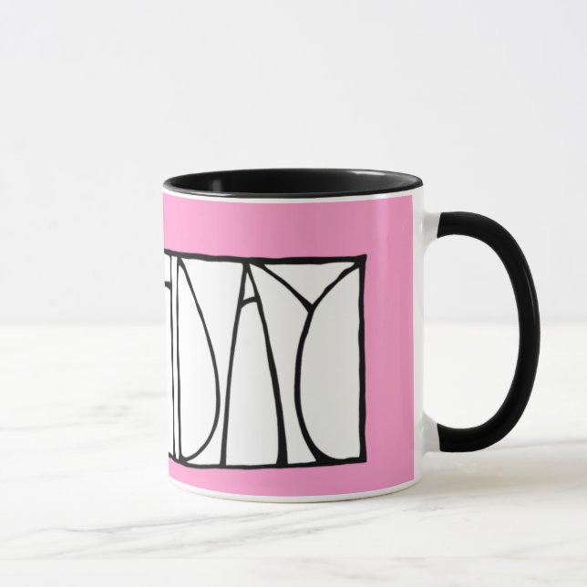Pink Happy Geburtstags-Tasse Tasse (Rechts)
