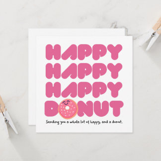Pink HAPPY HAPPY Donut Karte