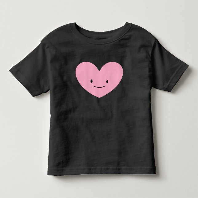 Pink Happy Heart Graphic T - Shirt (Vorderseite)