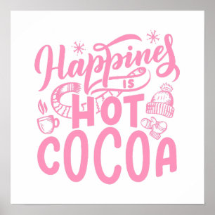 Pink Happy is Hot Kakao Typografy Holiday Poster