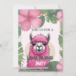 Pink Happy lächelnd Pajama Lama Einladung